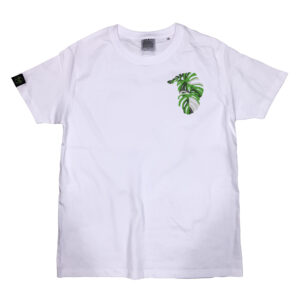 T-shirt con monstera variegata ricamata