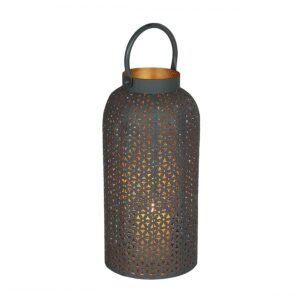 Lanterna in metallo grigio porta candele