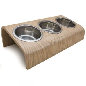 Ciotola per cani e gatti in legno di design